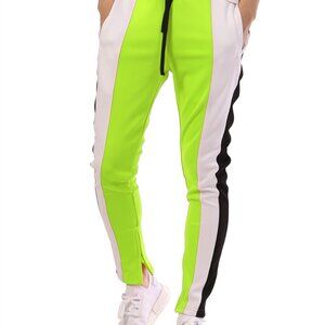 Victorious Men's 3 Tone Split Slim Fit Track Pants NeonYellow